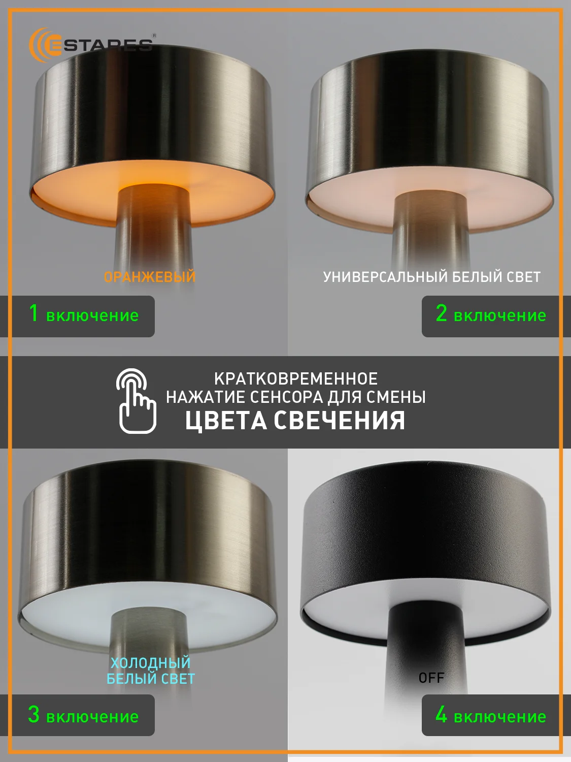 Управляемая настольная лампа ,светильник прикроватный  Estares  DOWN LIGHT 2W