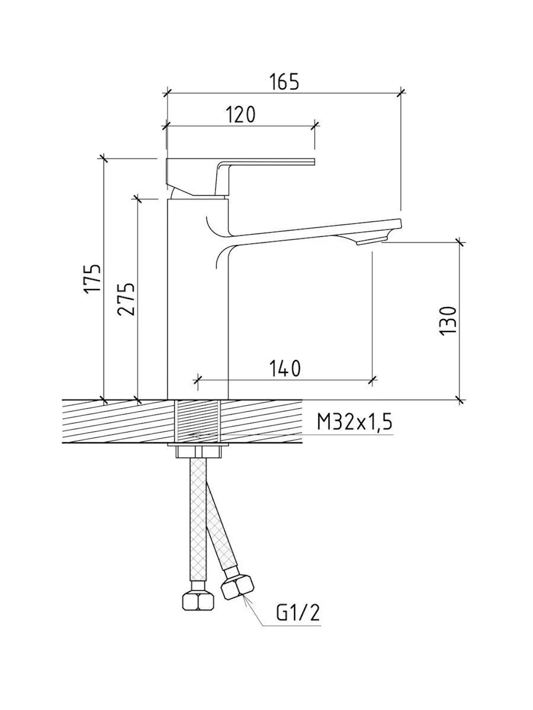 СМЕСИТЕЛЬ ДЛЯ РАКОВИНЫ TEYMI ELLIE, ЧЕРНЫЙ МАТОВЫЙ T10227