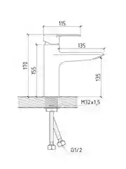 СМЕСИТЕЛЬ ДЛЯ РАКОВИНЫ TEYMI KATI, ХРОМ T10217