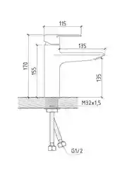 СМЕСИТЕЛЬ ДЛЯ РАКОВИНЫ TEYMI KATI, ЧЕРНЫЙ МАТОВЫЙ T10219