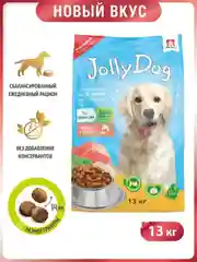 Полнорационный сухой корм Jolly Dog Лосось и рис, для взрослых собак, 13 кг