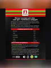 Влажный корм для собак Zoogurman "BIG DOG" Premium Телятина с сердцем, 850 г