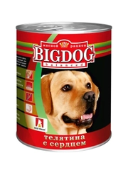 Влажный корм для собак Zoogurman "BIG DOG" Premium Телятина с сердцем, 850 г