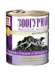 Влажный корм Zoogurman Говядина с рубцом и потрошками, для собак, 350 г