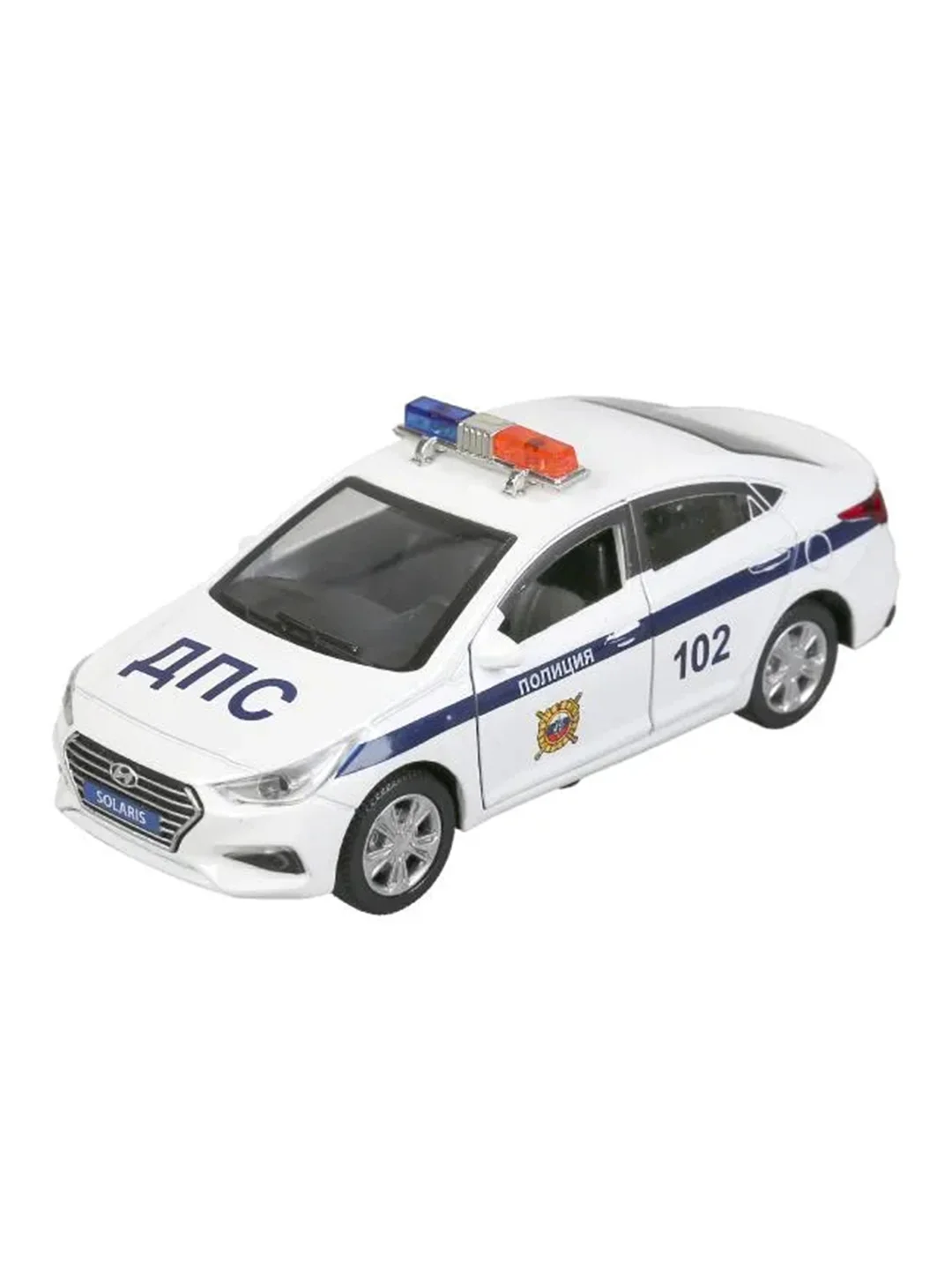 Металлическая модель ТехноПарк Hyundai Solaris. Полиция, 12 см