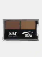 Коричневый тени для бровей Kiki eyebrow powder с кисточкой, компактные, стойкие, матовые
