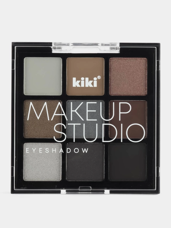 Тени для век kiki MAKEUP STUDIO тон 201 Smoky eyes, стойкая паллетка из 9 оттенков