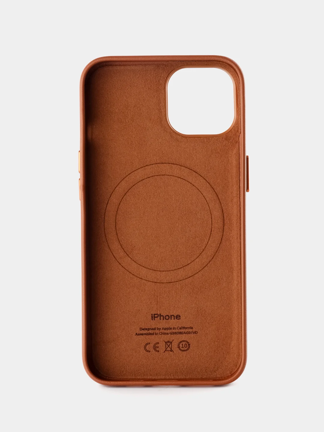 Коричневый кожаный чехол Leather Case для iPhone 14 с функцией MagSafe