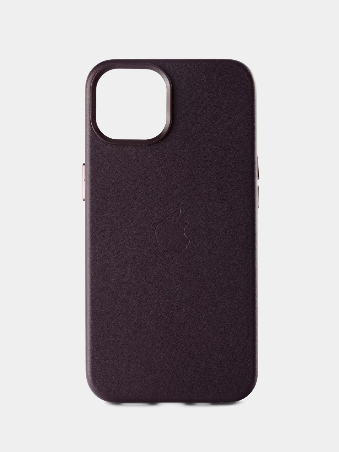 Тёмно-бордовый кожаный чехол Leather Case для iPhone 14 с функцией MagSafe