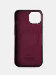 Тёмно-бордовый кожаный чехол Leather Case для iPhone 14 с функцией MagSafe