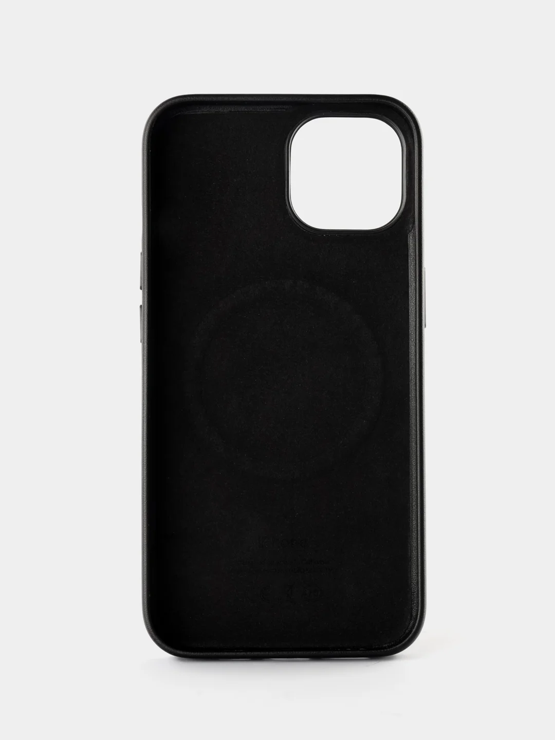 Черный кожаный чехол Leather Case для iPhone 14 с функцией MagSafe
