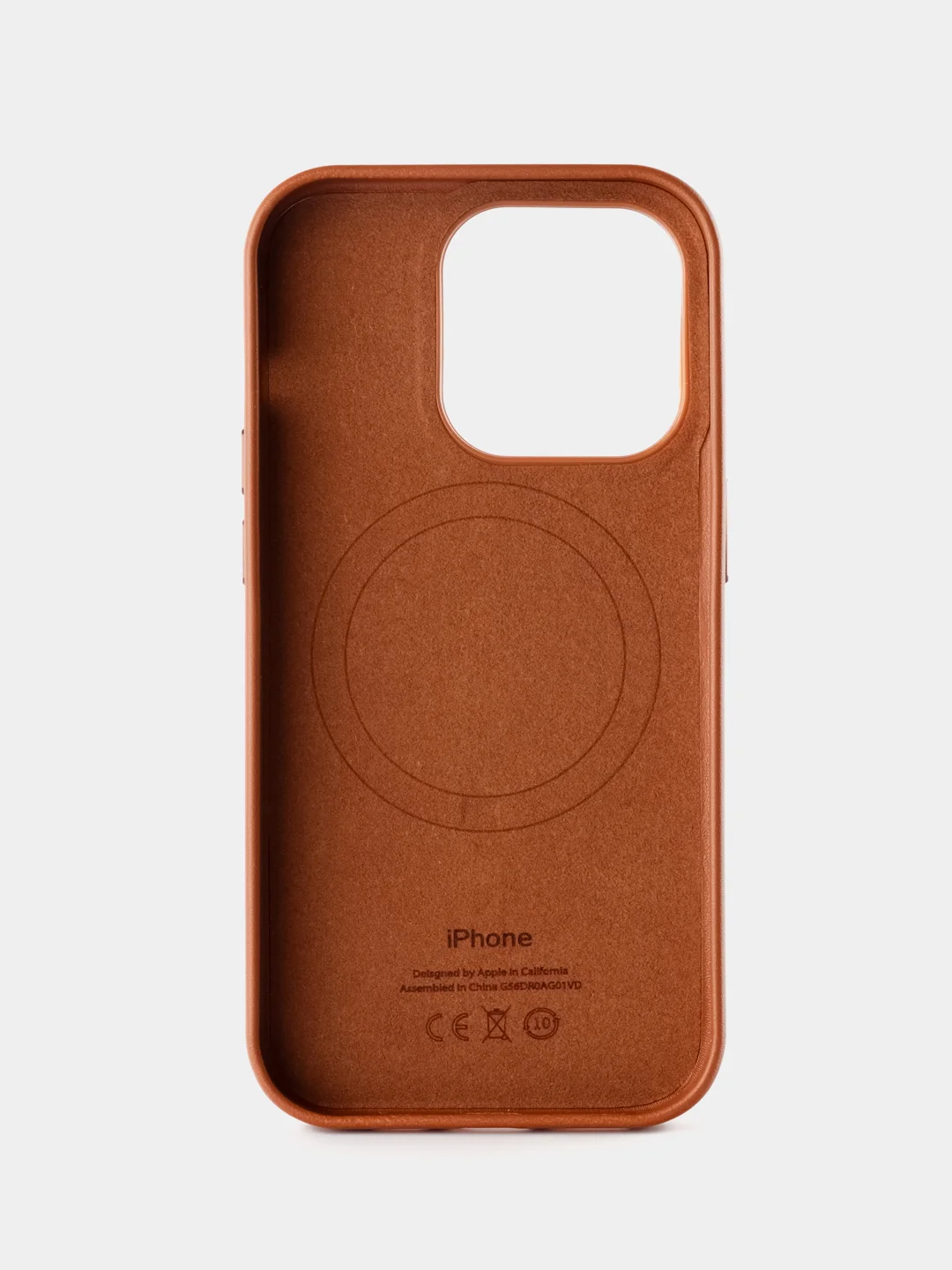 Коричневый кожаный чехол Leather Case для iPhone 14 Pro с функцией MagSafe