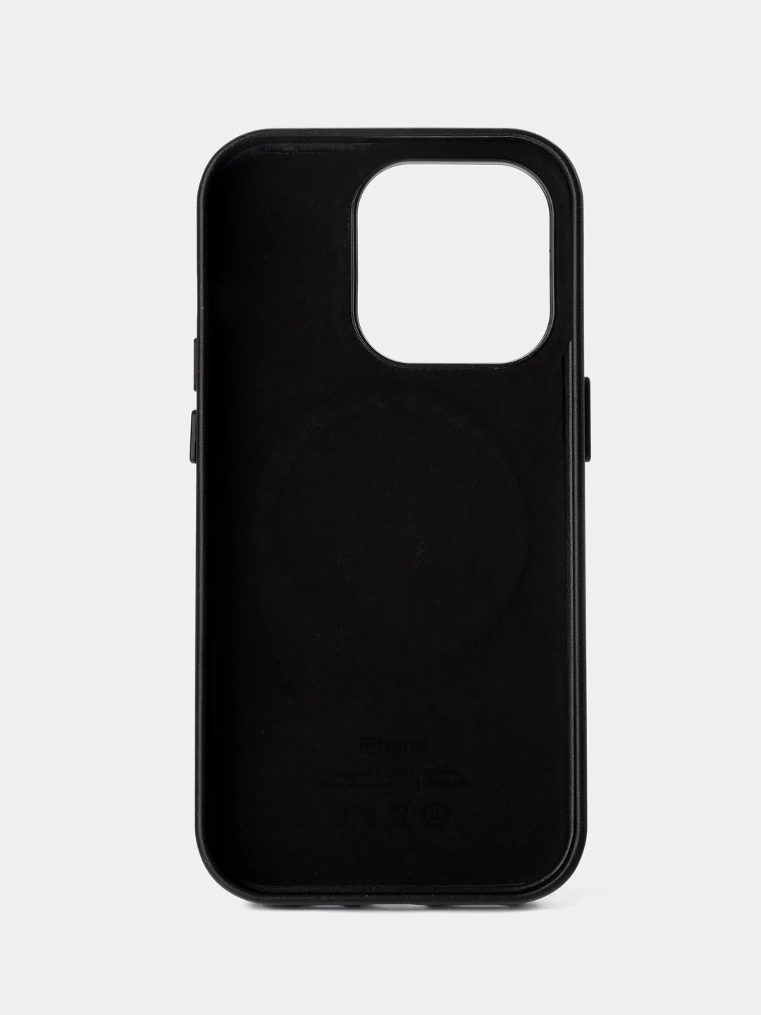 Черный кожаный чехол Leather Case для iPhone 14 Pro с функцией MagSafe