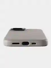 Серый кожаный чехол Leather Case для iPhone 15 с функцией MagSafe