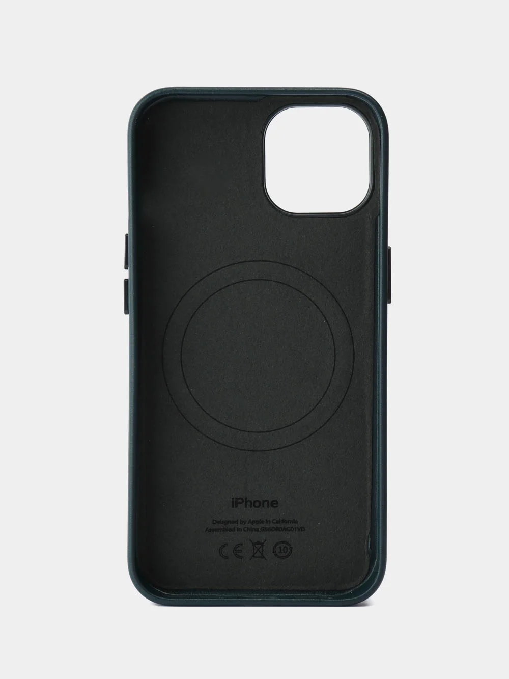 Зеленый кожаный чехол Leather Case для iPhone 14 с функцией MagSafe