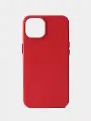 Красный кожаный чехол Leather Case для iPhone 14 с функцией MagSafe