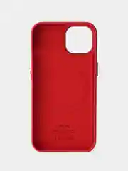 Красный кожаный чехол Leather Case для iPhone 14 с функцией MagSafe