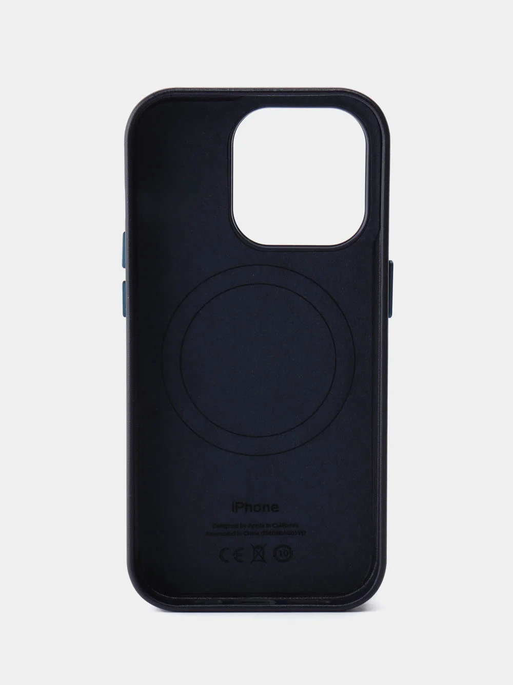 Темно-синий кожаный чехол Leather Case для iPhone 14 Pro с функцией MagSafe