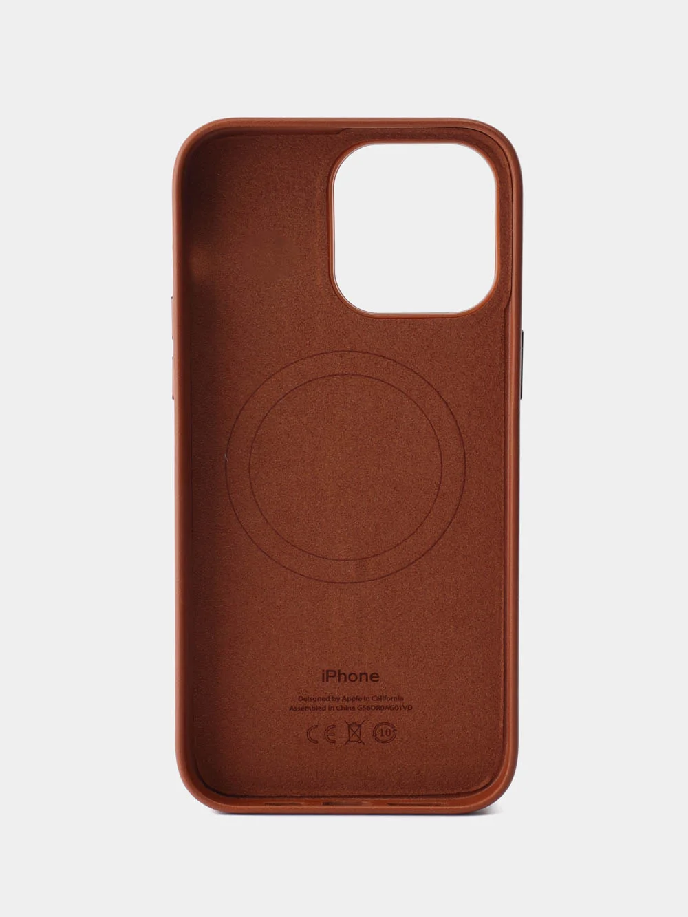 Коричневый кожаный чехол Leather Case для iPhone 14 Pro Max с функцией MagSafe