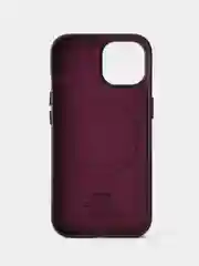 Тёмно-бордовый кожаный чехол Leather Case для iPhone 15 с функцией MagSafe