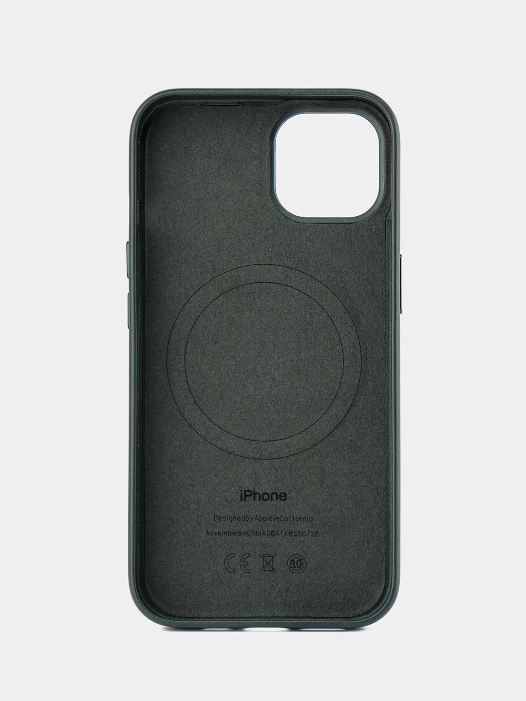 Зеленый кожаный чехол Leather Case для iPhone 13 с функцией MagSafe