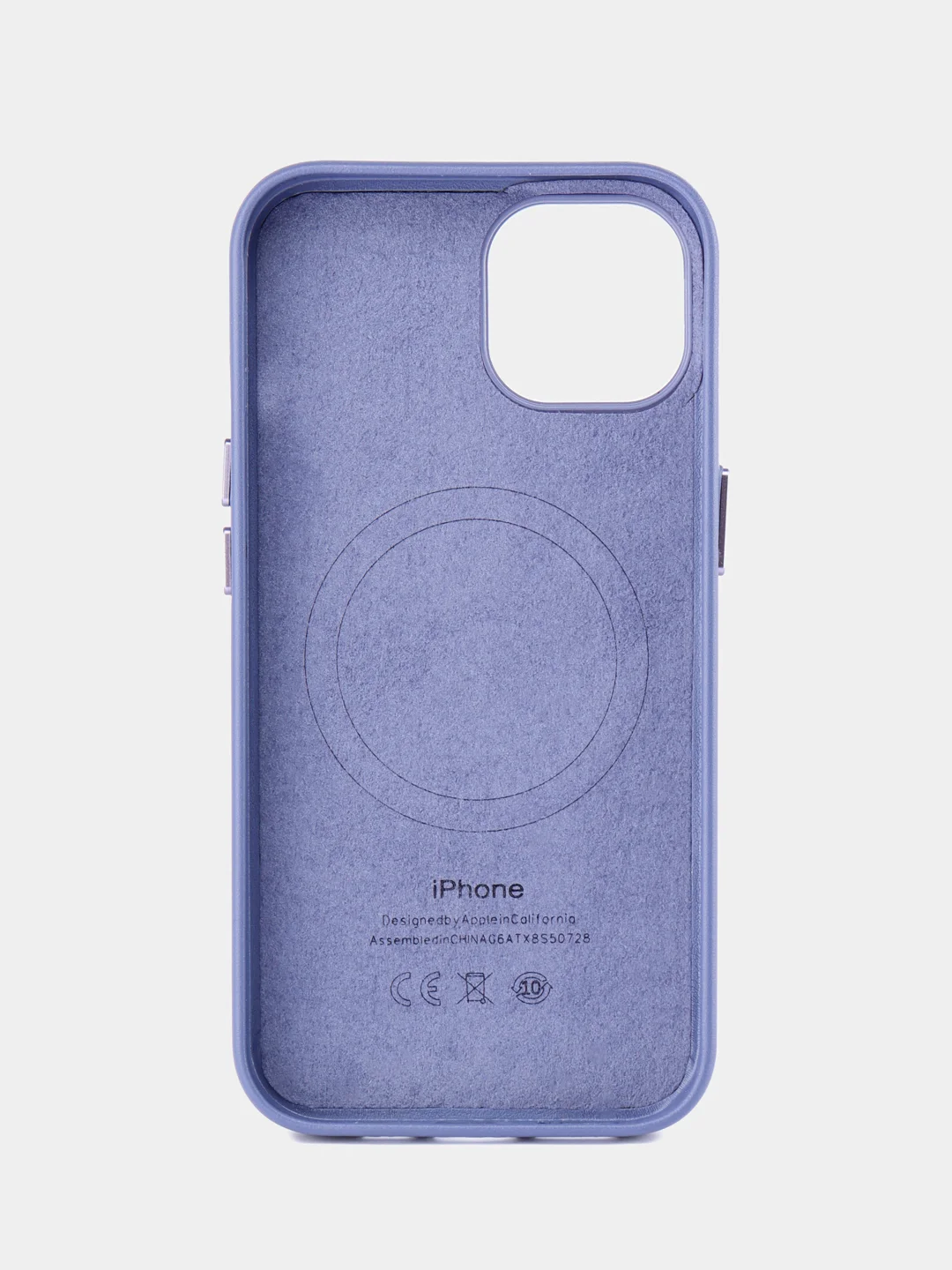 Голубой кожаный чехол Leather Case для iPhone 14 с функцией MagSafe