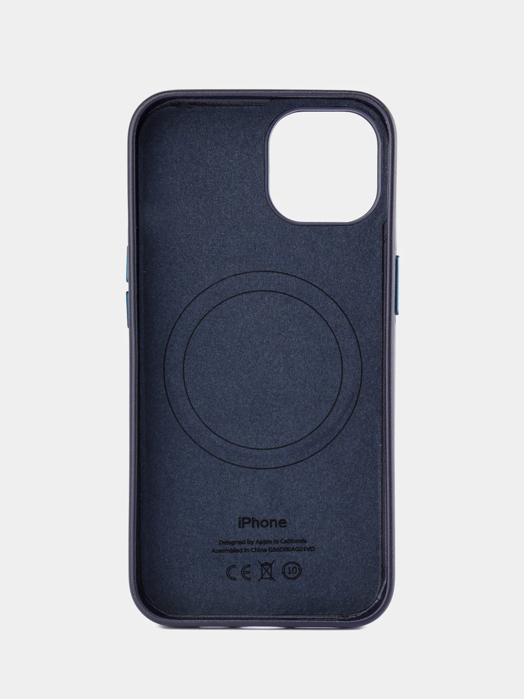 Темно-синий кожаный чехол Leather Case для iPhone 14 с функцией MagSafe