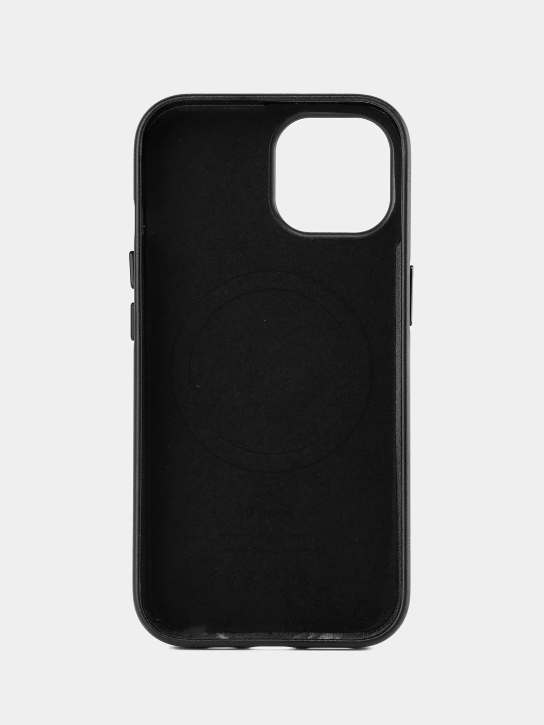 Черный кожаный чехол Leather Case для iPhone 15 с функцией MagSafe
