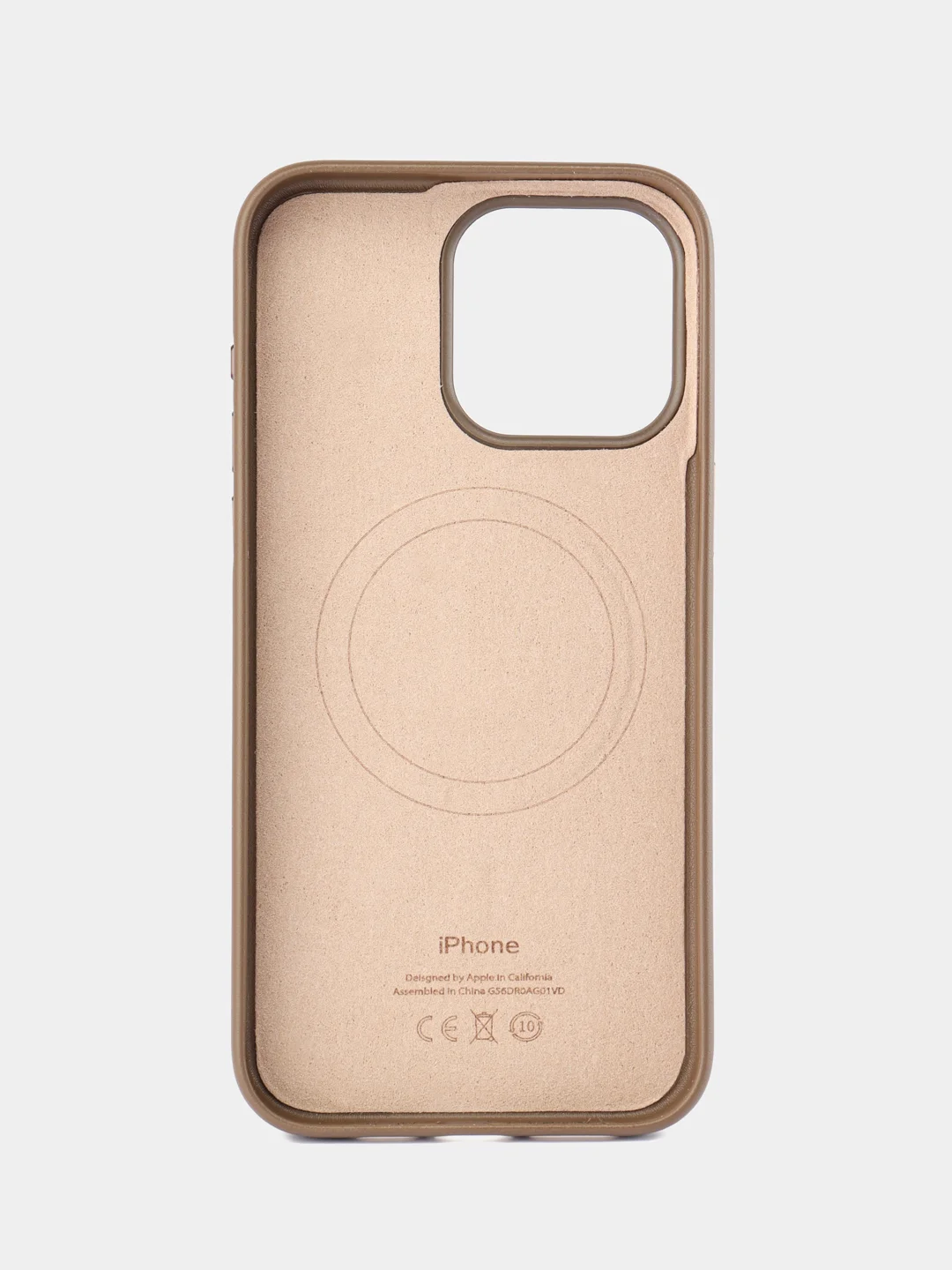 Хаки кожаный чехол Leather Case для iPhone  15 Pro Max с функцией MagSafe