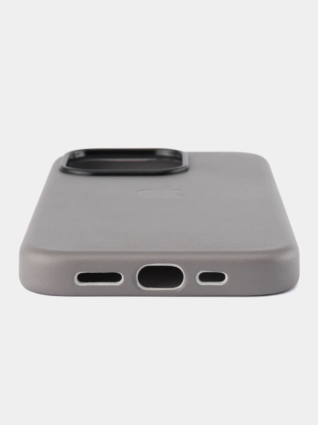 Серый кожаный чехол Leather Case для iPhone 15 Pro с функцией MagSafe