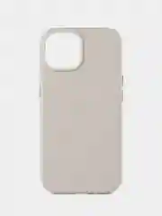 Серый меланж кожаный чехол Leather Case для iPhone 15 с функцией MagSafe