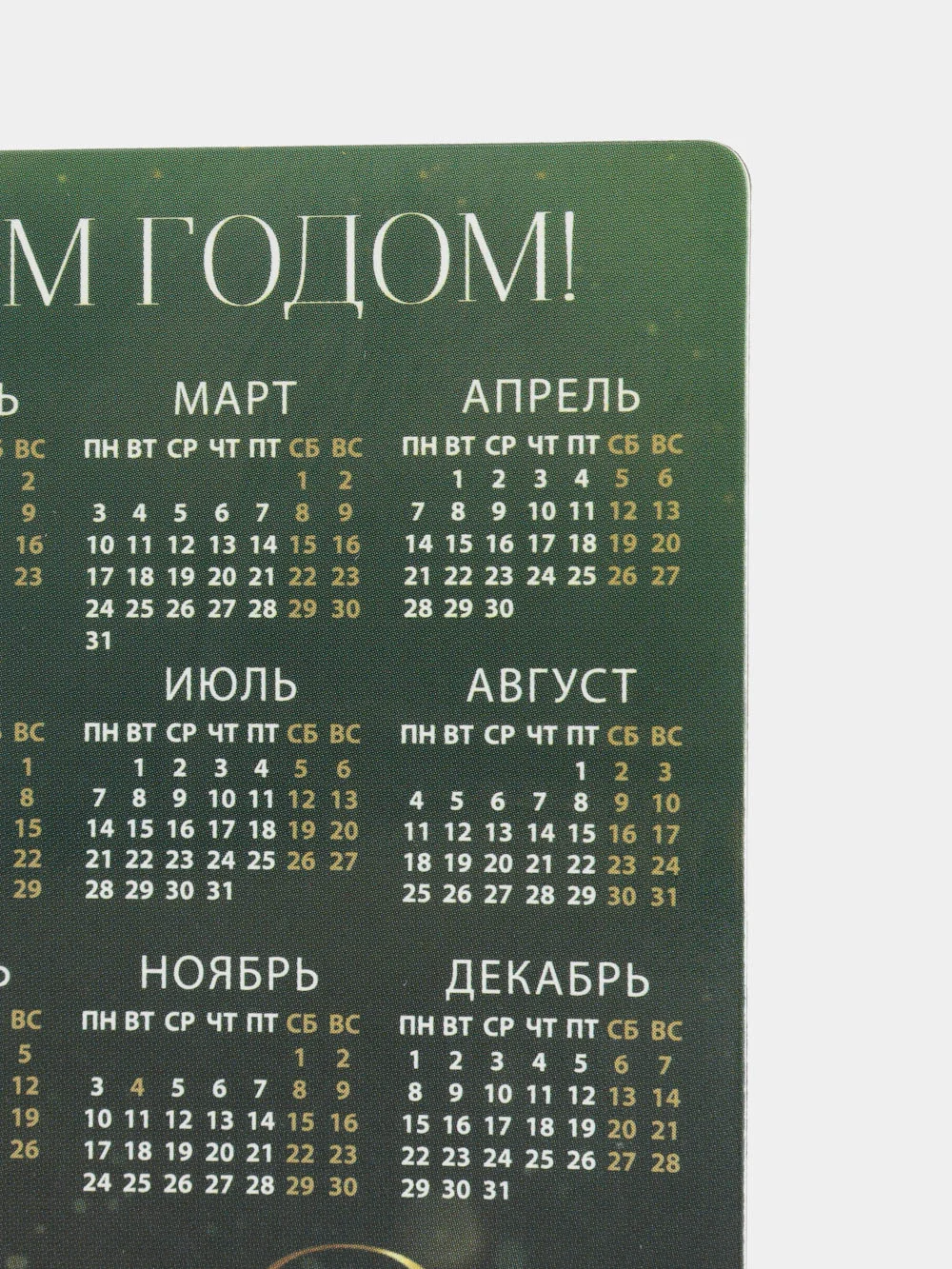 Лесной зеленый магнит-календарь на 2025 год "Змея" на холодильник, подарок на новый год