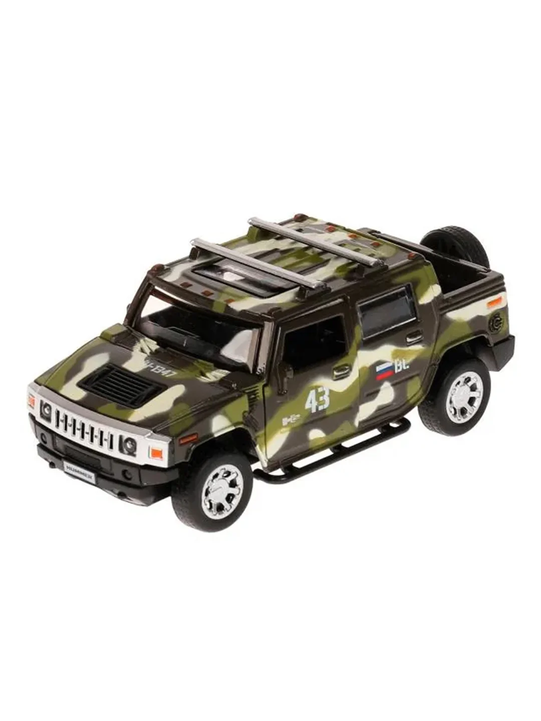 Машина металлическая Технопарк Hummer H2 Pickup, камуфляж, 12 см