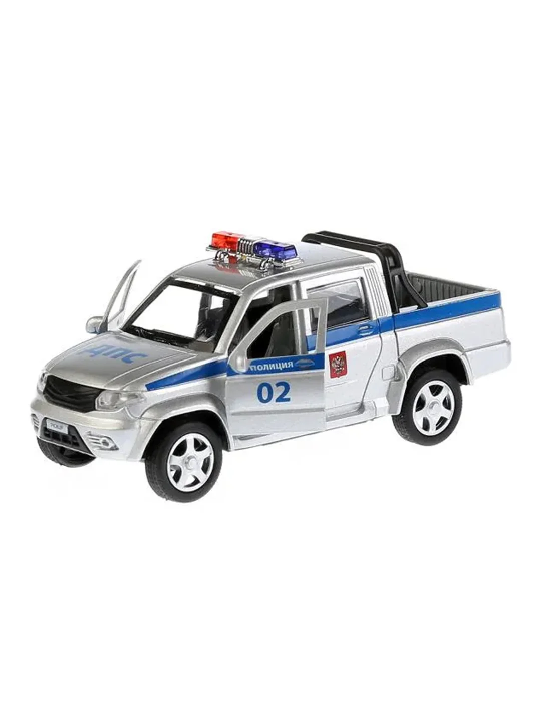 Машина металлическая Технопарк "UAZ PICKUP. Полиция", 12 см