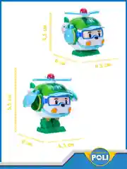 Зеленый robocar Poli Робот трансформер Робокар Поли мини "Хэли" 5,5 см, MRT-673