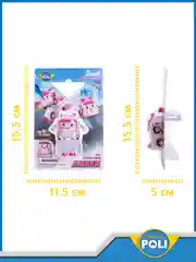 Розовый robocar Poli Робот трансформер Робокар Поли мини "Эмбер" 6,5 см, MRT-672