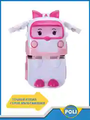 Розовый robocar Poli Робот трансформер Робокар Поли мини "Эмбер" 6,5 см, MRT-672