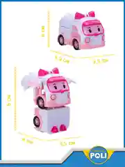 Розовый robocar Poli Робот трансформер Робокар Поли мини "Эмбер" 6,5 см, MRT-672