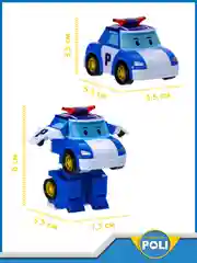Синий robocar Poli Робот трансформер Робокар Поли мини "Поли" 6 см, MRT-670