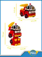 Красный robocar Poli Робот трансформер Робокар Поли мини "Рой" 8 см, MRT-671