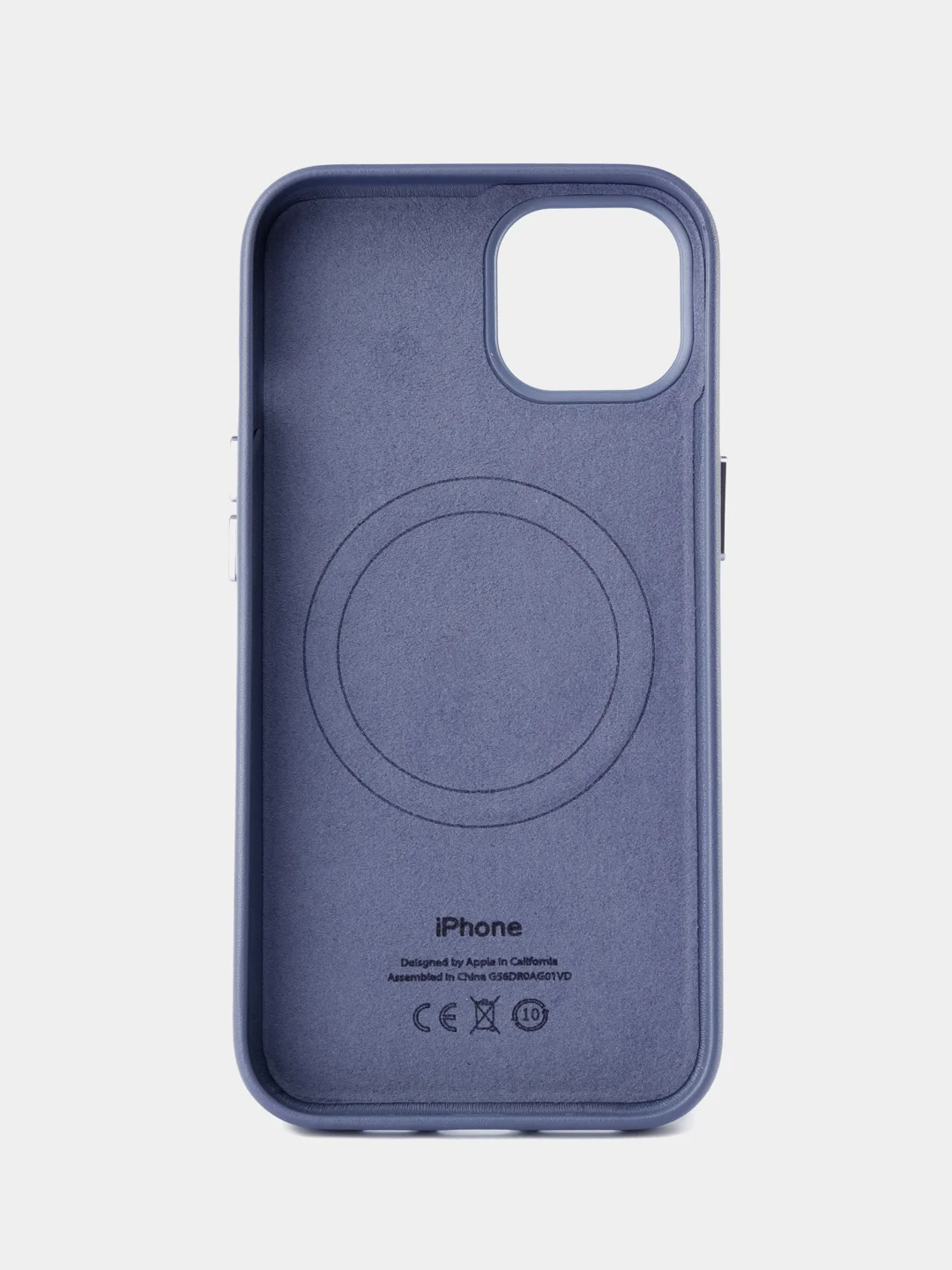 Голубой кожаный чехол Leather Case для iPhone 13 с функцией MagSafe
