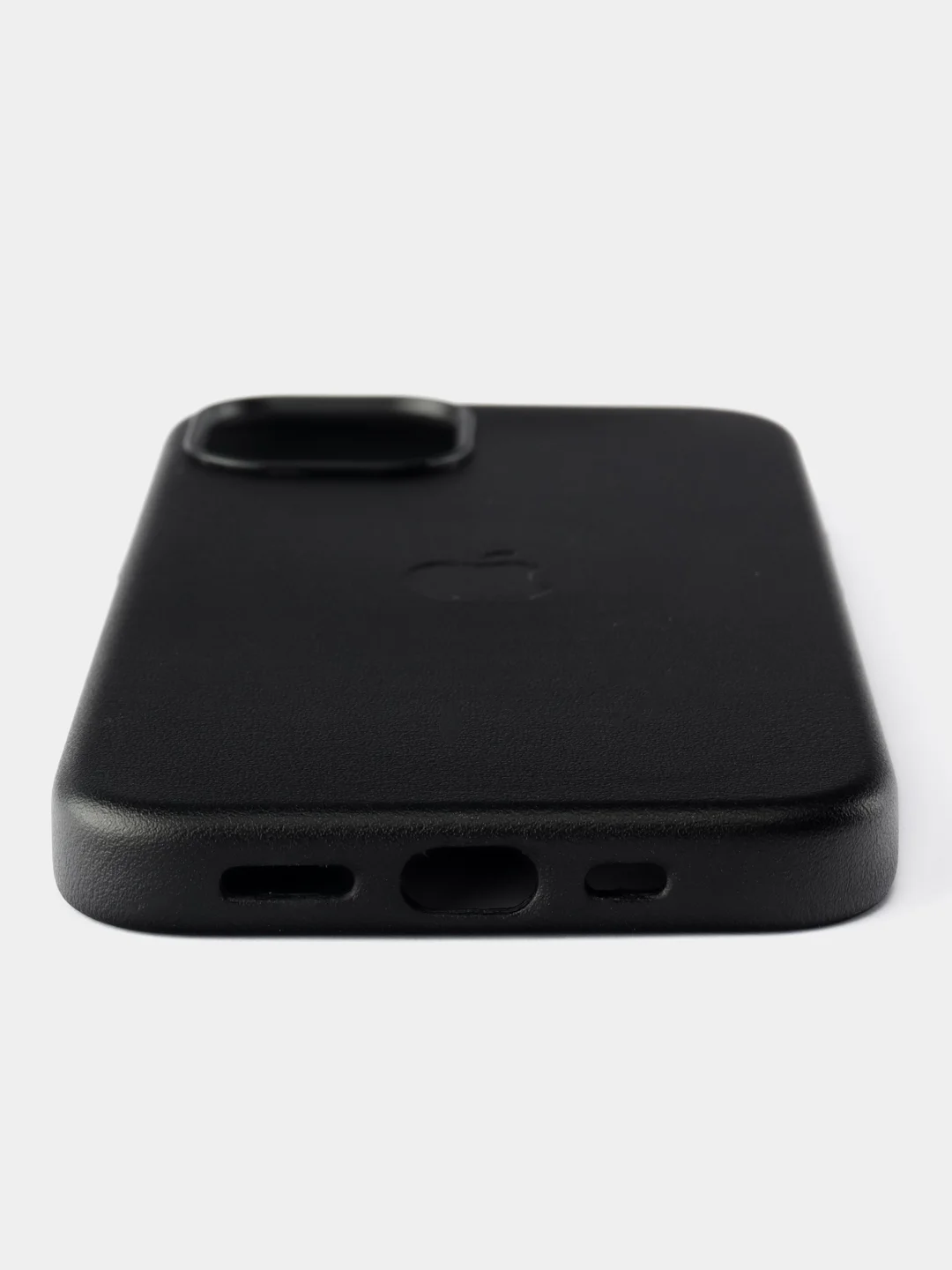 Черный кожаный чехол Leather Case для iPhone 13 с функцией MagSafe