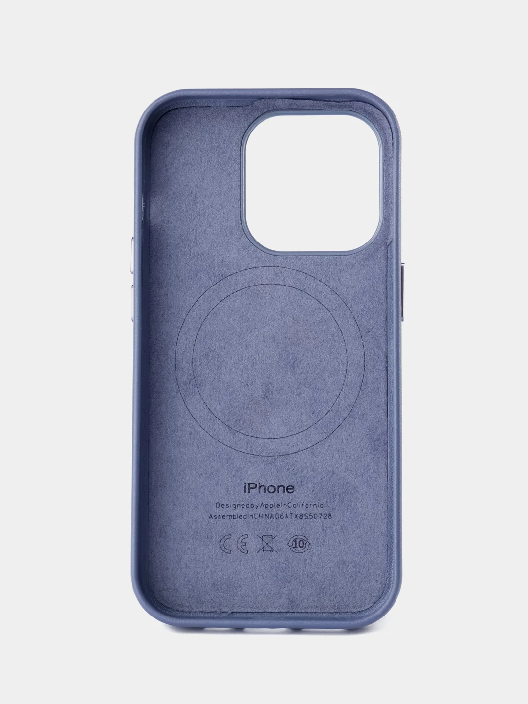 Голубой кожаный чехол Leather Case для iPhone 14 Pro с функцией MagSafe