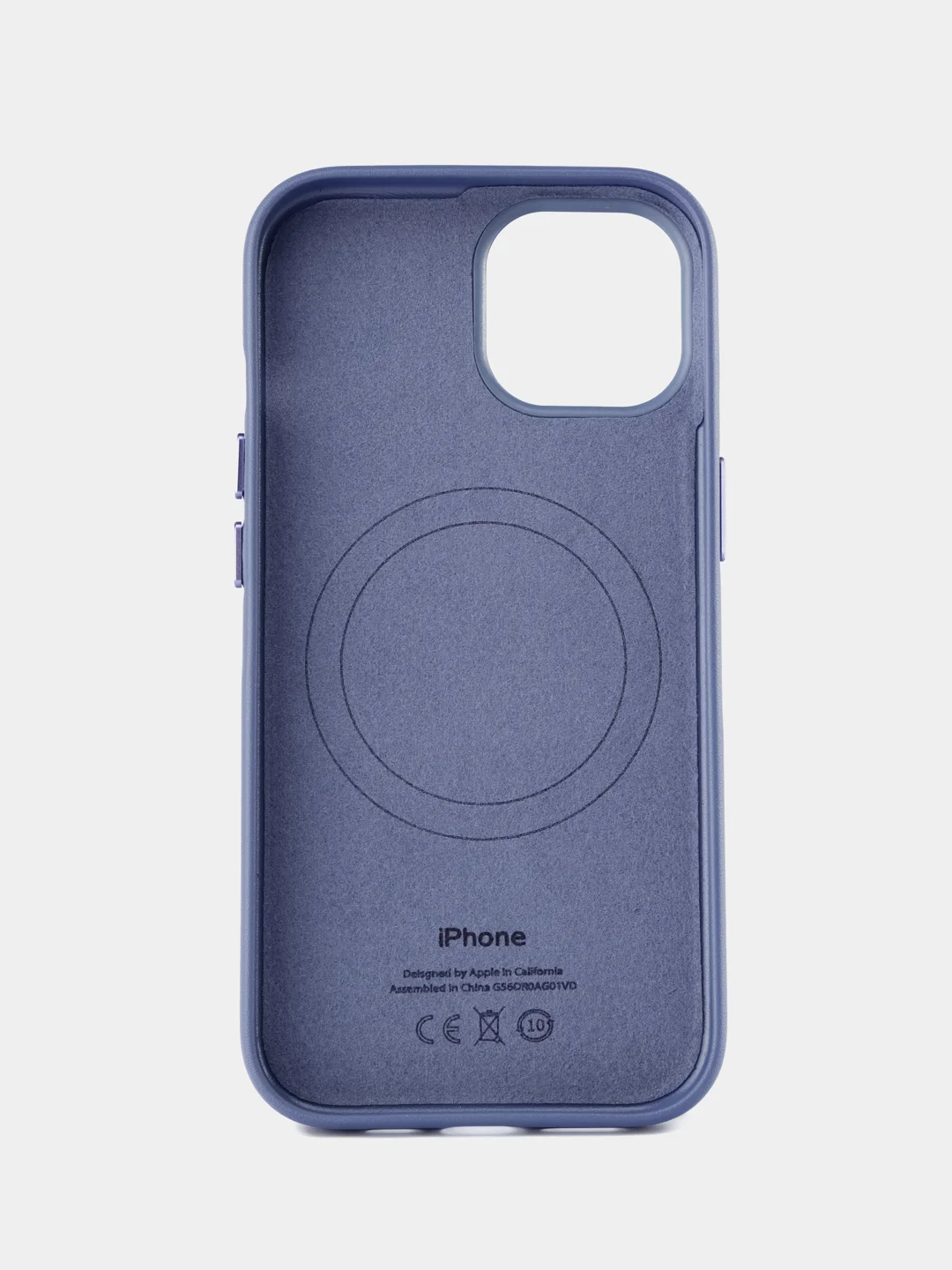 Голубой кожаный чехол Leather Case для iPhone 15 с функцией MagSafe