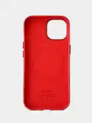 Красный кожаный чехол Leather Case для iPhone 15 с функцией MagSafe
