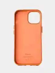 Оранжевый кожаный чехол Leather Case для iPhone 15 с функцией MagSafe