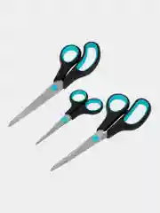 Ножницы Brauberg Soft Grip, 238411, канцелярские, набор 3 штуки, для бумаги и картона