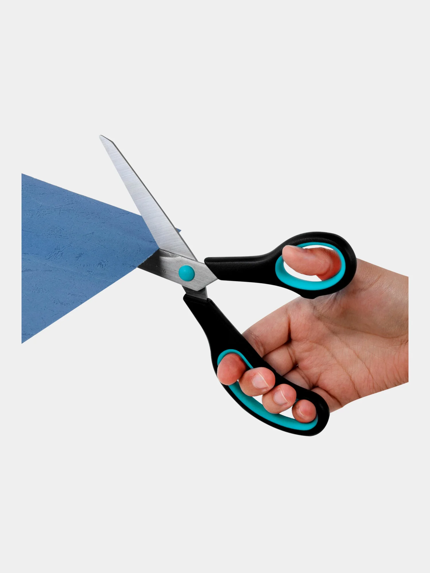 Ножницы Brauberg Soft Grip, 238411, канцелярские, набор 3 штуки, для бумаги и картона
