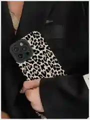 Коричневый яркий чехол, леопардовый для iPhone 13,14, 15, 16 Pro, Pro Max, силиконовый противоударный