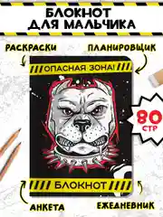 Черный блокнот анкета для мальчиков 40 листов 16х22 см "Блокнот пацана". Проф-Пресс